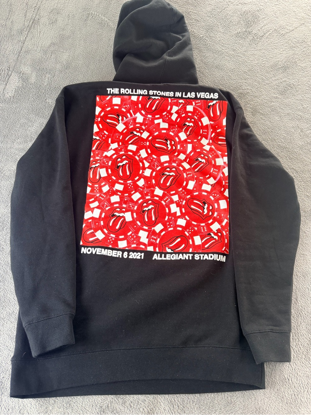 Rolling Stones Las Vegas 2021 No Filter Tour Hoodie Black Large Allegiant Stadiu